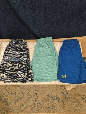Under Armour Blue Athletic Shorts, Boys Medium